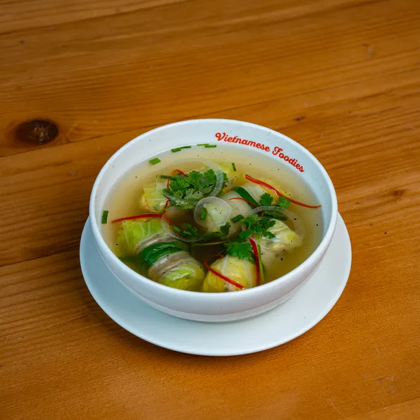 Vegan Wonton handmade by cabbage leaves