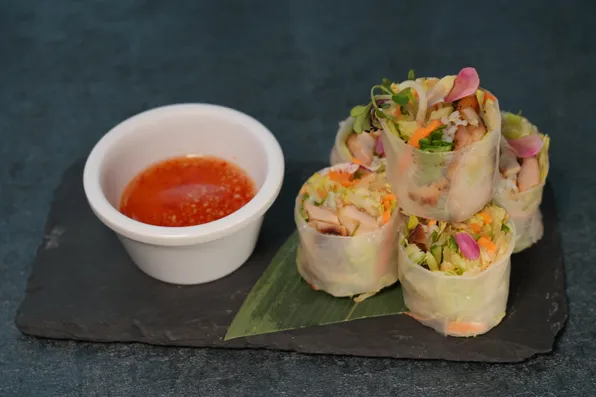Vietnamese 5-Spice Grilled Chicken Fresh Rolls